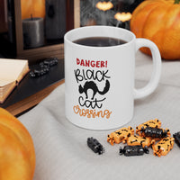 Danger! Black Cat Crossing Ceramic Mug 11oz