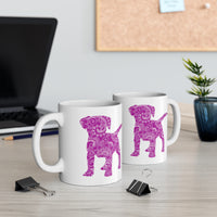 Purple Zentangle Puppy Ceramic Mug 11oz